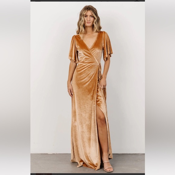 EUC Baltic Born Meghan Velvet Wrap Dress - Picture 7 of 12